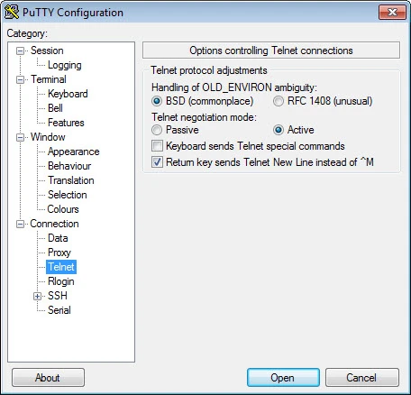 PuTTY — skærmbillede 4